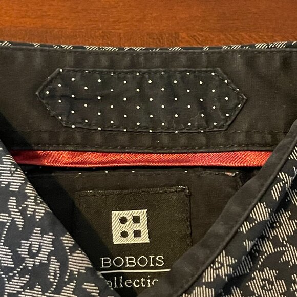 Bobois Collection Mens Slim-Fit  Button-Up Shirt S Black & White - Picture 5 of 11